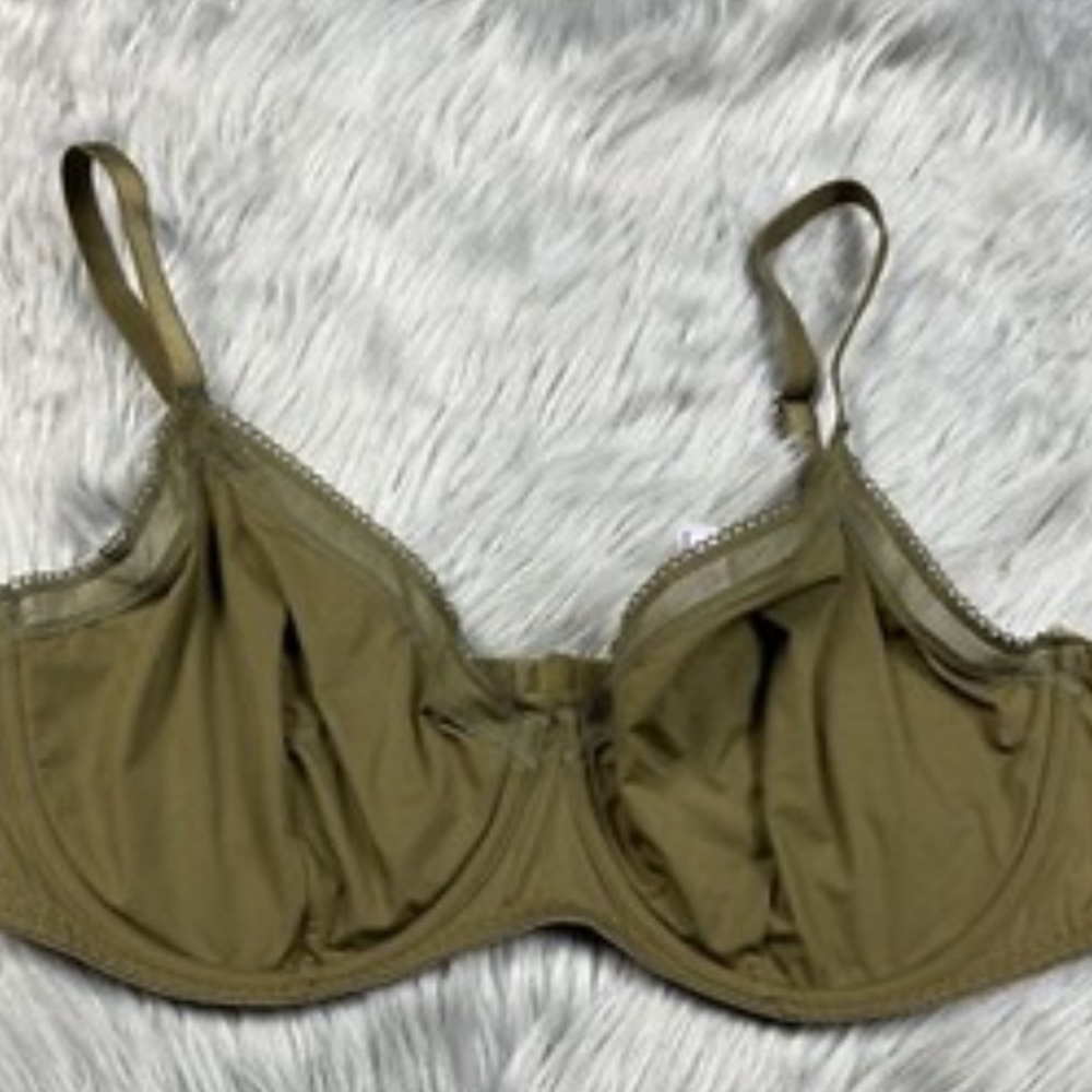 Savage X Fenty Olive Green Underwire Bra Mesh Detail 34B